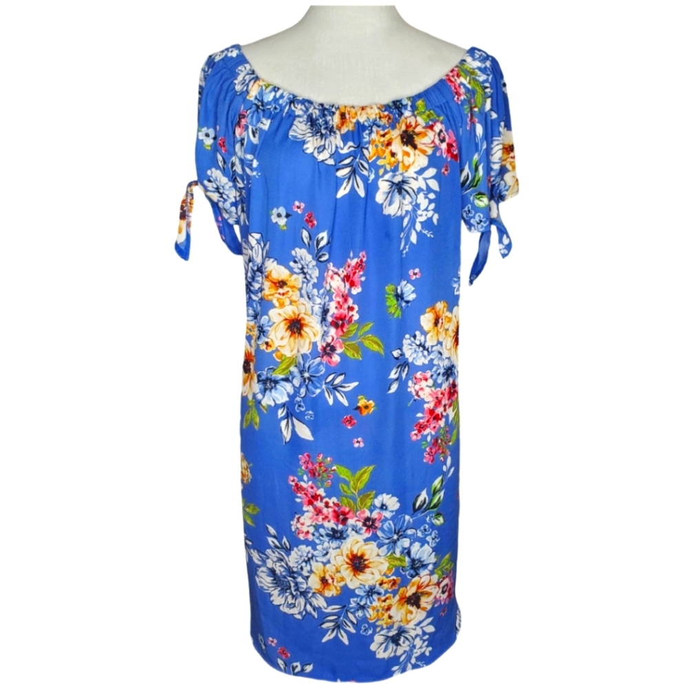 🦋Rue + Plus Size Lightweight & Flowy Floral Print Tie Sleeve Dress